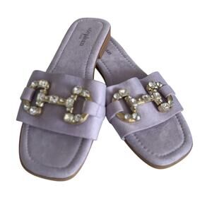 Stephan Paris Lilac Slides Size 9 – Bridal Brunch Summer Sandals New